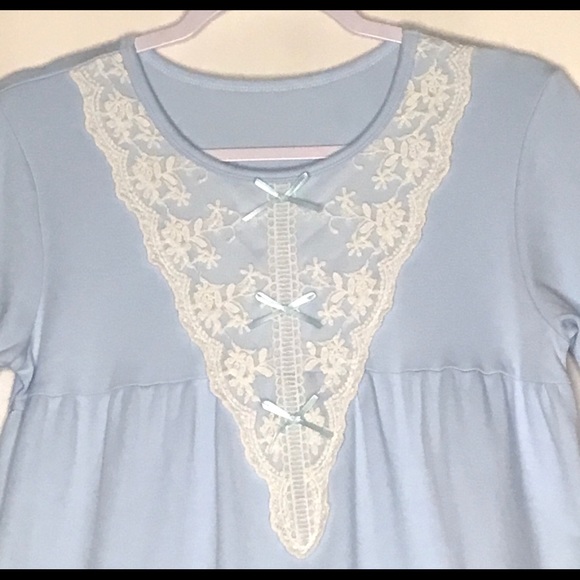 Womens Unbranded Night Gown Small Baby Blue Fleece - Picture 3 of 5